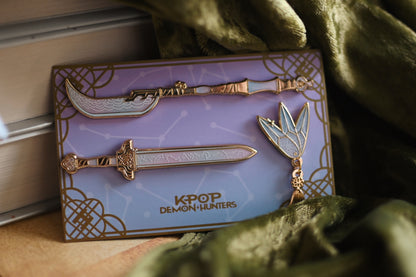 Demon Hunters Weapon Enamel Pin Set
