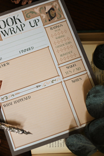 Reading Wrap Up Bookish Notepad
