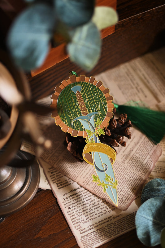 Under the Hill Hobbit Hole Enamel Bookmark