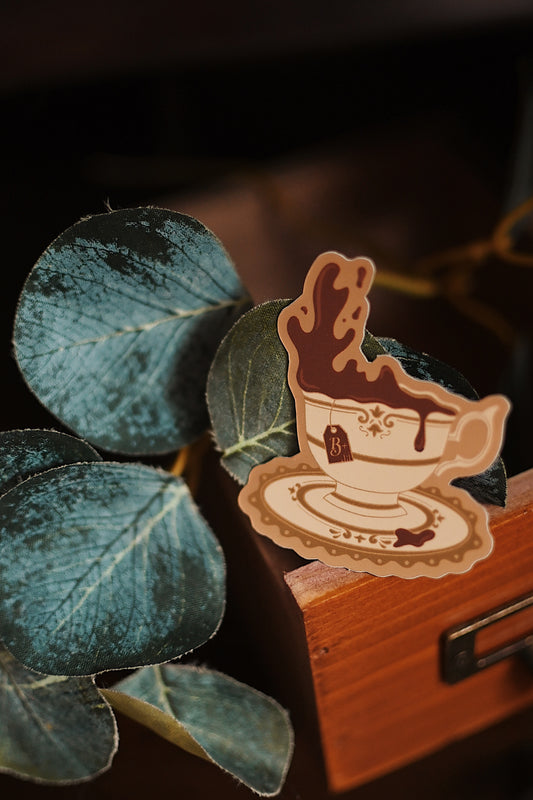 Tea With A Vampire Matte Sticker