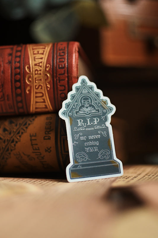 Death by TBR Silver Foil Bookish Sticker