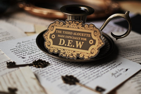 D.E.W Divine Rivals Typewriter Plaque Sticker Matte Foil